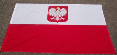 Flaga Polski z godłem