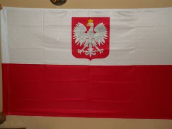 Flaga Polski z godłem